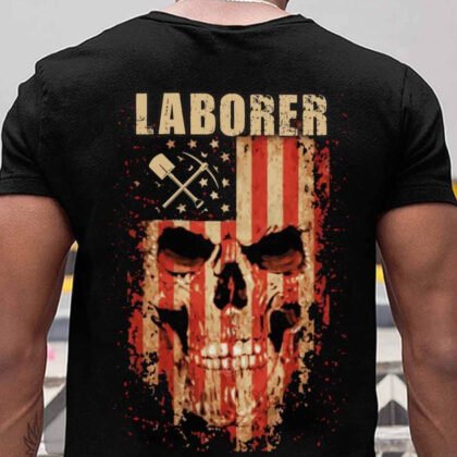 Laborer Skull American Flag - USA Laborer